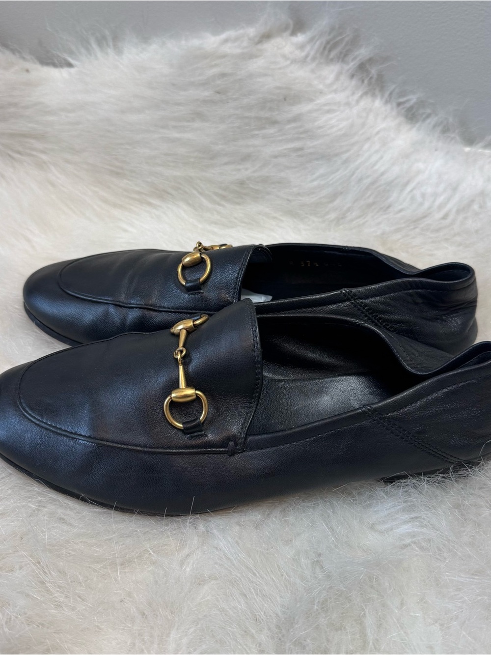 Gucci Brixton Leather Horsebit Convertible Loafers 37.5 - Picture 9 of 12